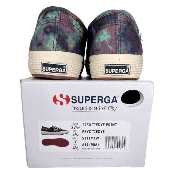 SUPERGA ~Fantasia~ 2750 PSYC TIE-DYE Navy Blue Multi-Color S111M1W size 37 Euro - Picture 3 of 10